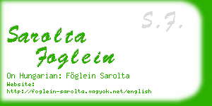 sarolta foglein business card